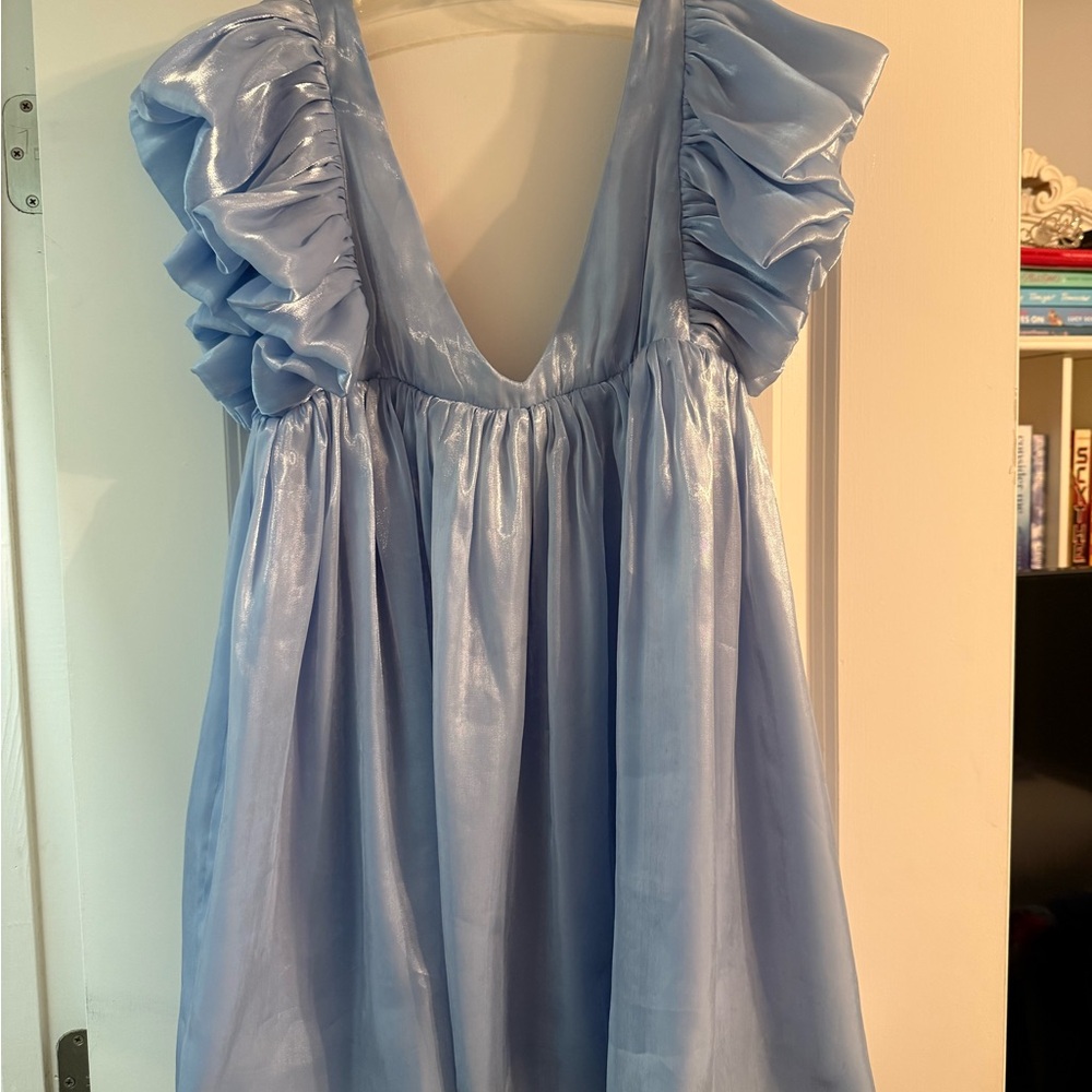 fab'rik Shimmering Light Blue Dress